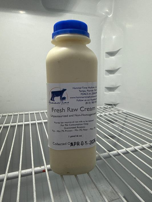 Cream, Pint Raw (For Pet Consumption)