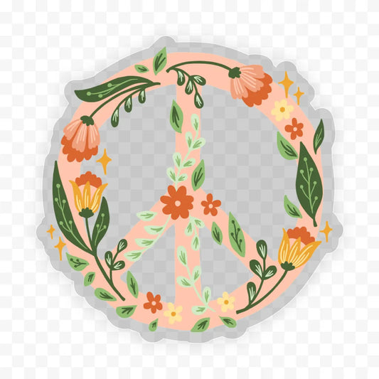 Sticker - Peace & Flowers